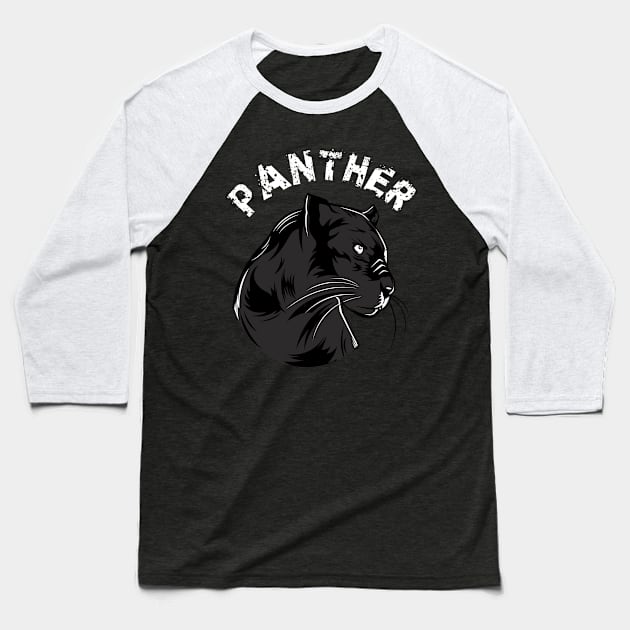 Panther Animal Lover Gift Design Motif Baseball T-Shirt by Shirtjaeger